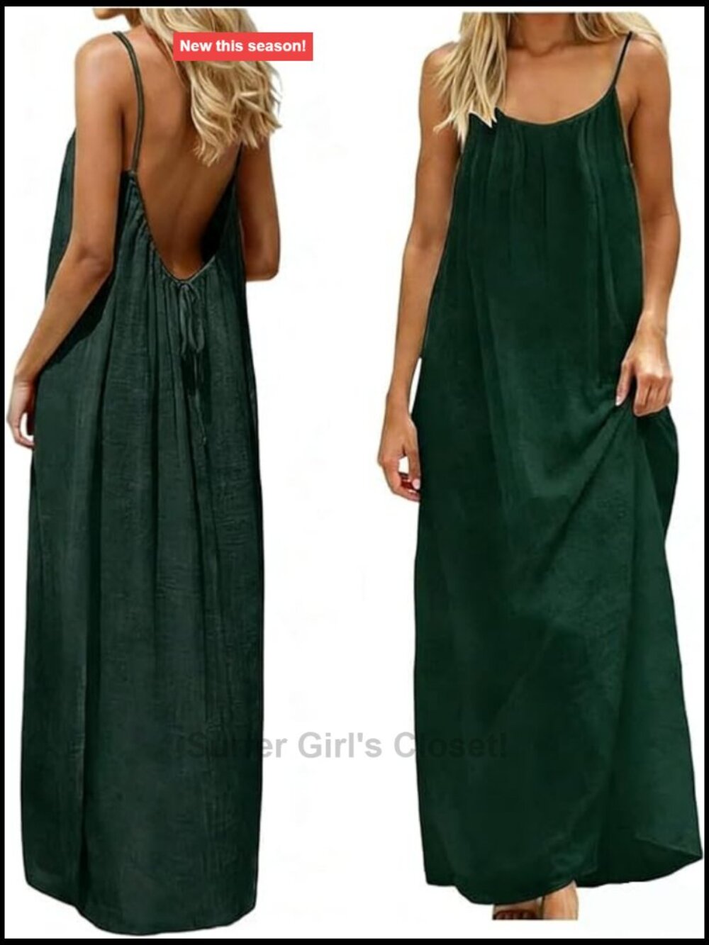 Backless Cami Lounge Dress Women Sleeveless Long House Dress Summer